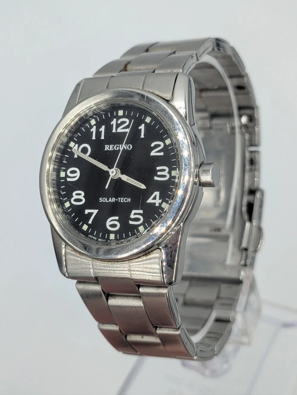 Citizen Reguno Watch Silver Tone Band‎ Black Dial Stainless Steel E031-S038090